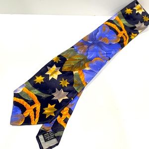 Vintage Sharper Image 100% Silk Neck Tie- Fits Tall